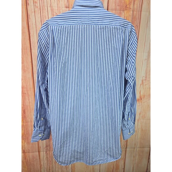 Tommy Bahama Mens Blue & White Striped Shirt 16 XL - Picture 2 of 7